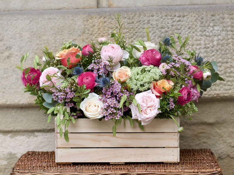 Cajas de madera para floristerías